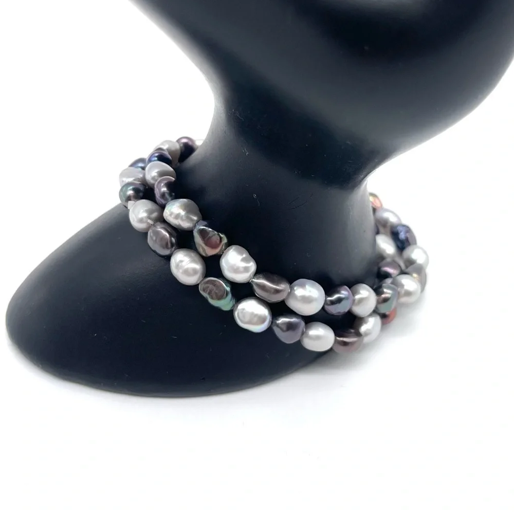 Multicolor Pearls 2 Stretch Bracelet